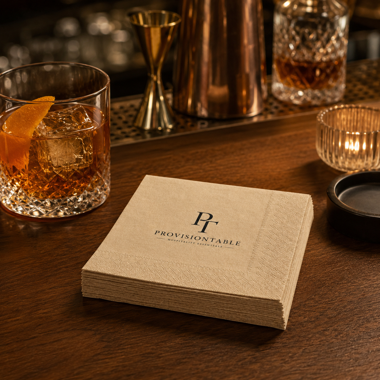 Natural Kraft Custom Logo Napkins for Restaurants, Bars & Hotels