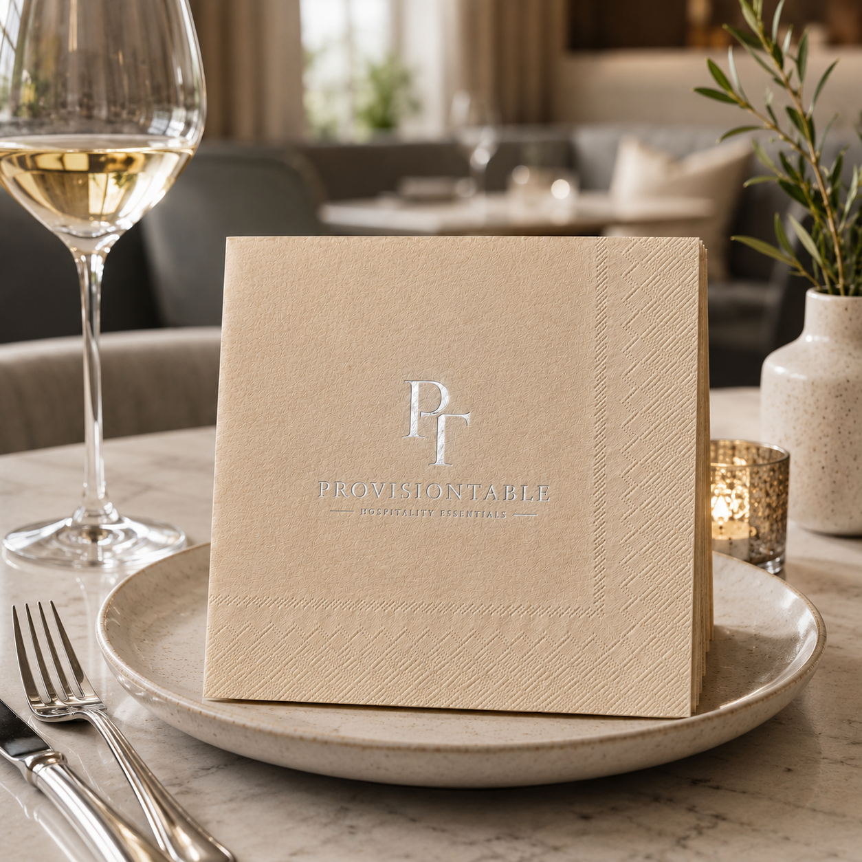 Natural Kraft Custom Logo Napkins for Restaurants, Bars & Hotels
