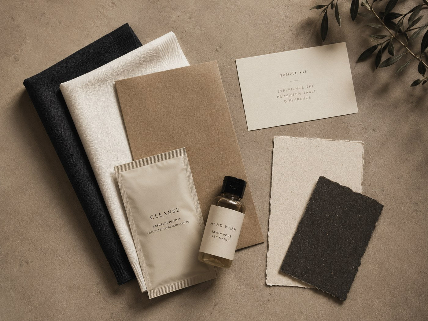 Ma boutique sample kit with hospitality materials